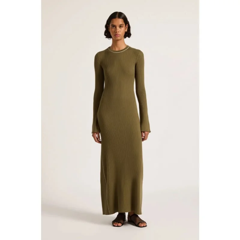 Gaia Knit Maxi Dress | Olive