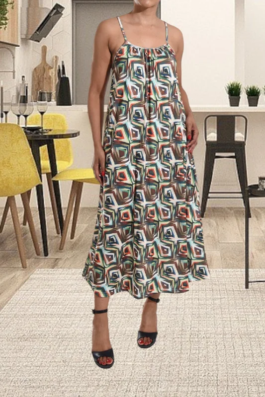 Multi Color Strappy Maxi Dress