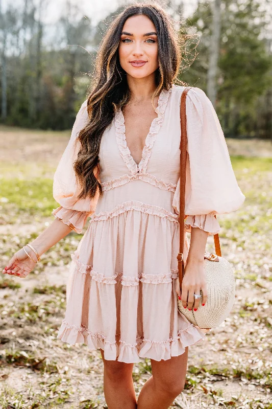 Feminine Finds Blush Pink Ruffled Dress