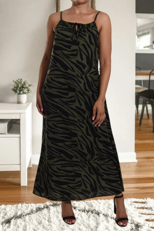 Dark Green Strappy Maxi Dress