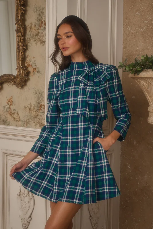 Buckley Plaid Padma Bow Mini Dress