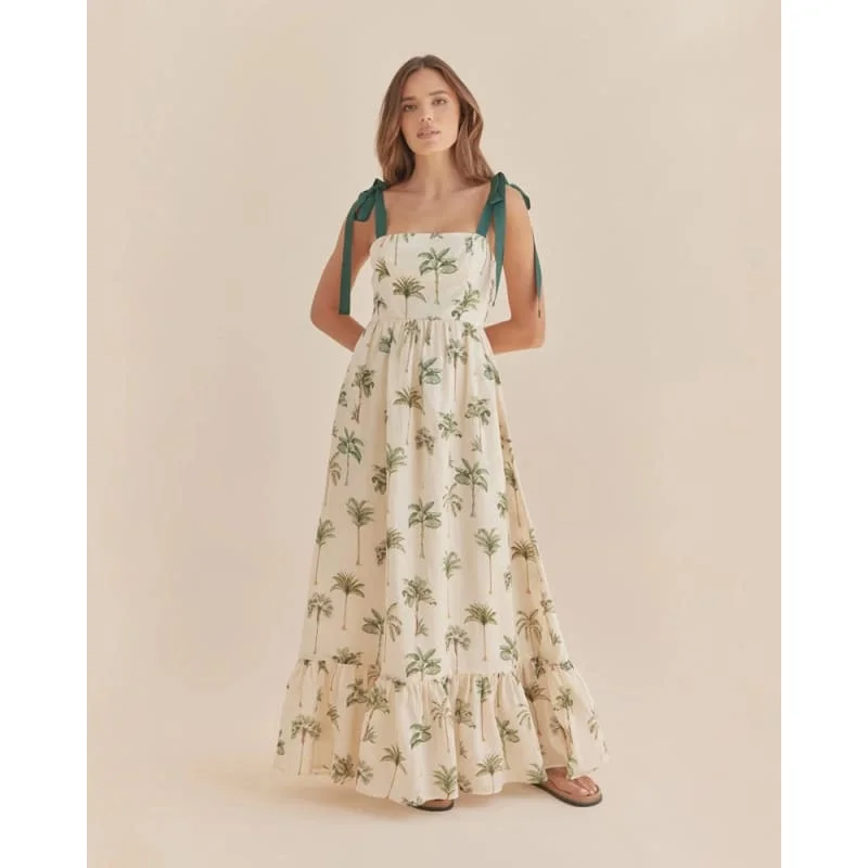 Palma Ramie Tiered Maxi Dress | Palma Print