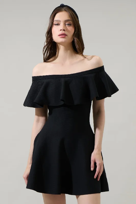 Dennet Off the Shoulder Flare Mini Dress