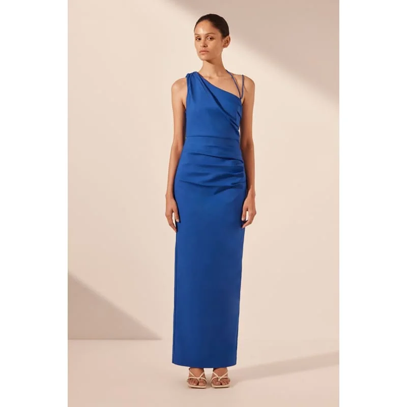 Lani Asymmetrical Gathered Maxi Dress