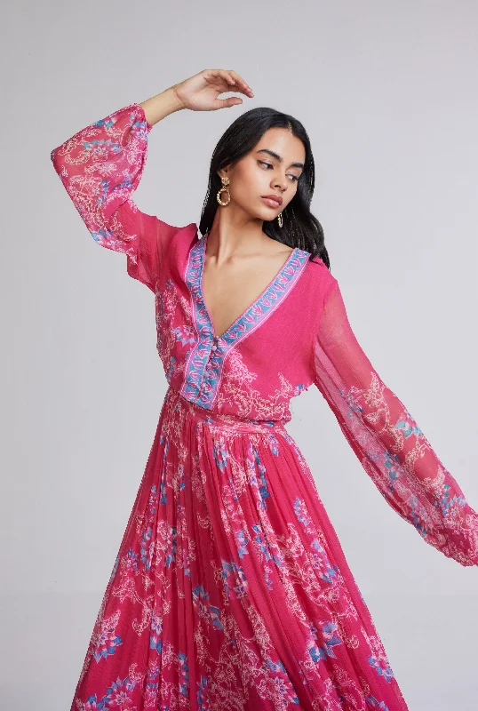 Maheen Pink Long Dress