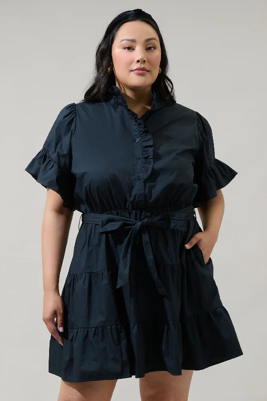 Cottonwood Ruffle Button Down Mini Dress Curve