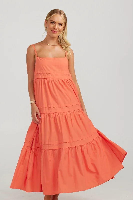 Esme Coral Strappy Maxi Dress