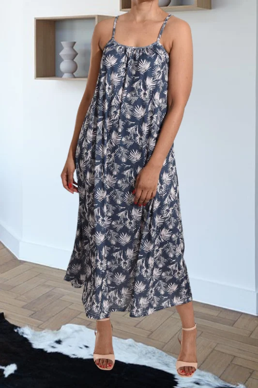 Fern Print Strappy Maxi Dress