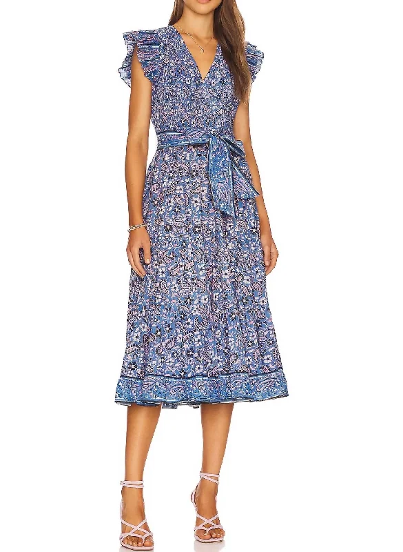 Autumn Midi Dress In Paisley Print