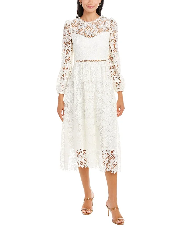 ML Monique Lhuillier Lace Midi Dress