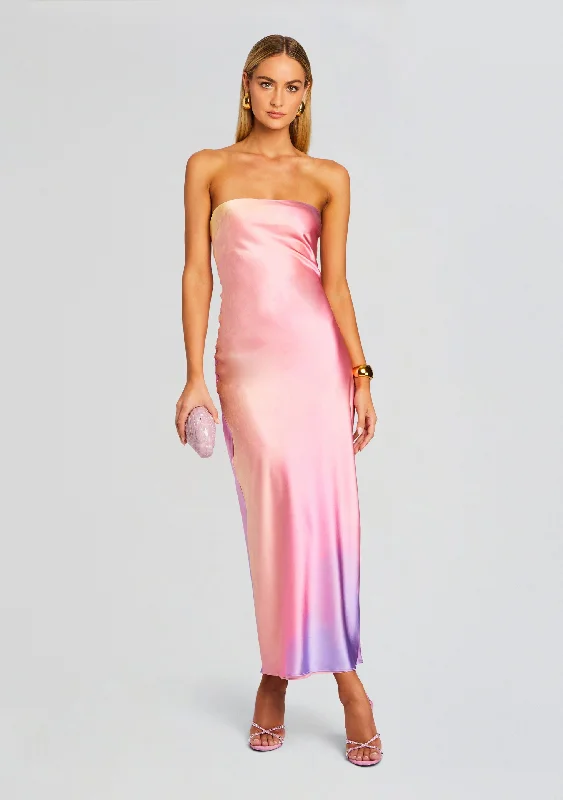 Cerith Silk Strapless Midi Dress