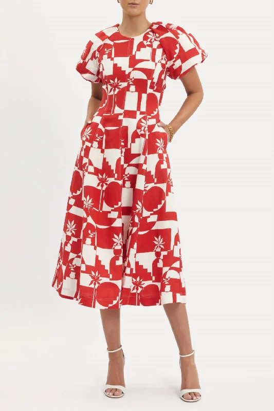 Barcelona Midi Dress In Print