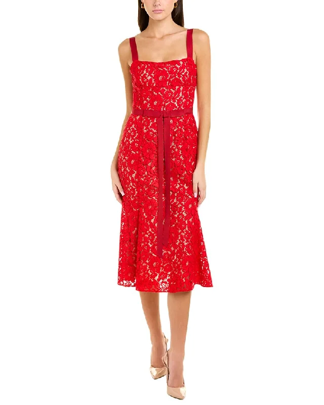 Oscar de la Renta Lace Midi Dress