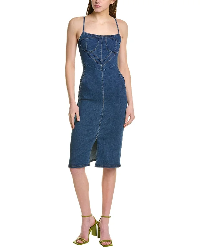 & ROUGE Denim Midi Dress