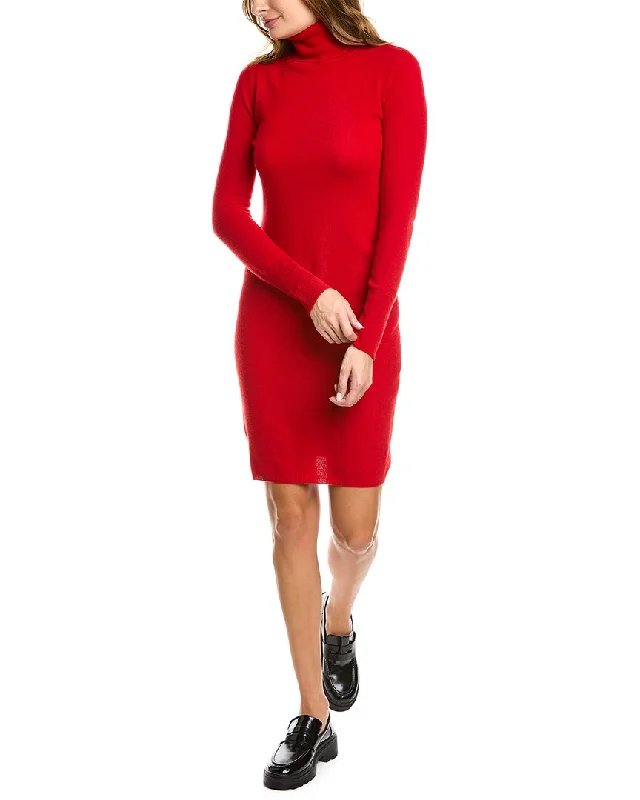 sofiacashmere Cashmere Turtleneck Midi Dress