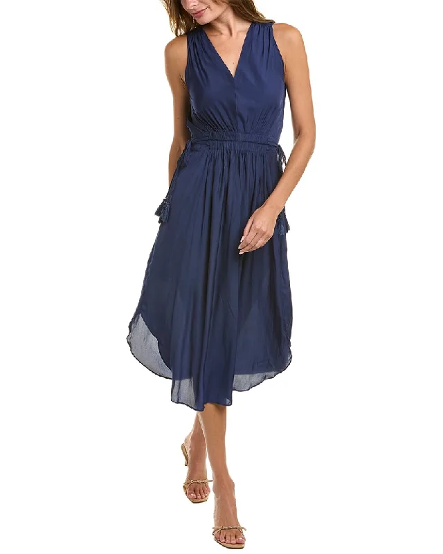 T Tahari Gathered Midi Dress