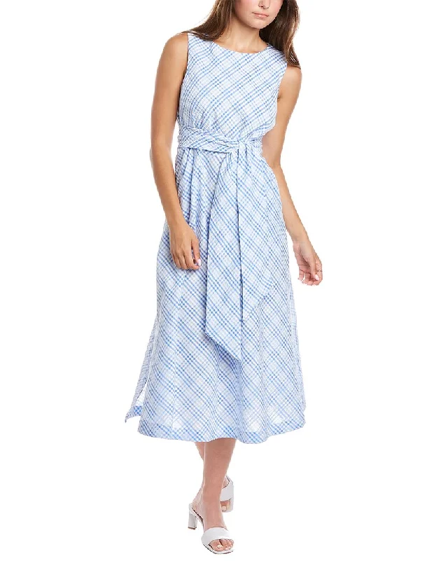 Anne Klein Seersucker Midi Dress