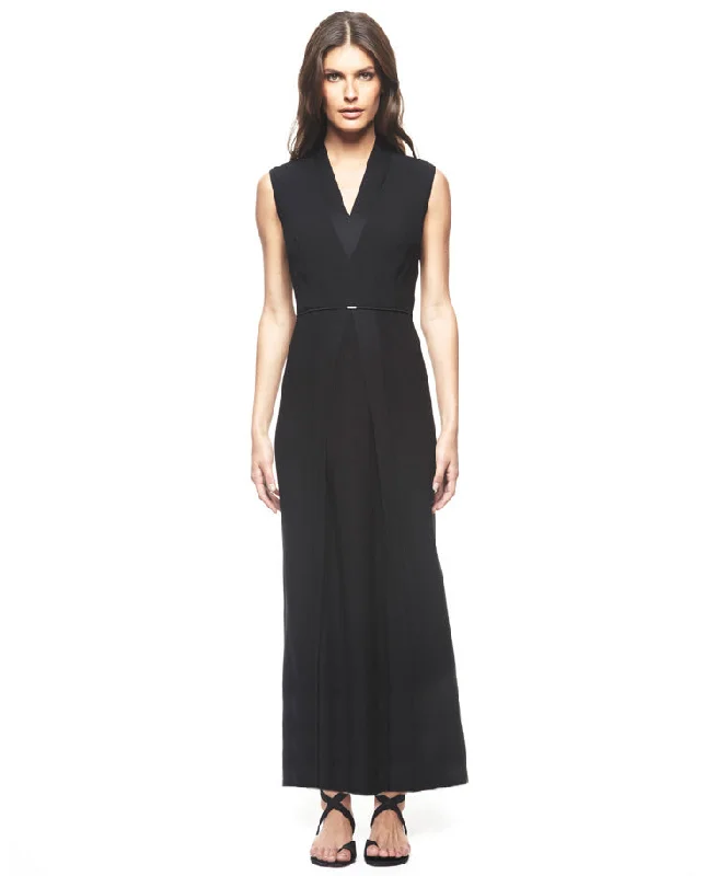 0 - francisco costa for calvin klein black satin strap gown