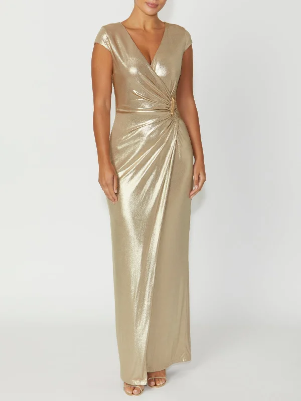 Myrah Gold Jersey Gown