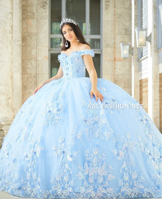 3D Floral Quinceanera Dress by House of Wu 26027