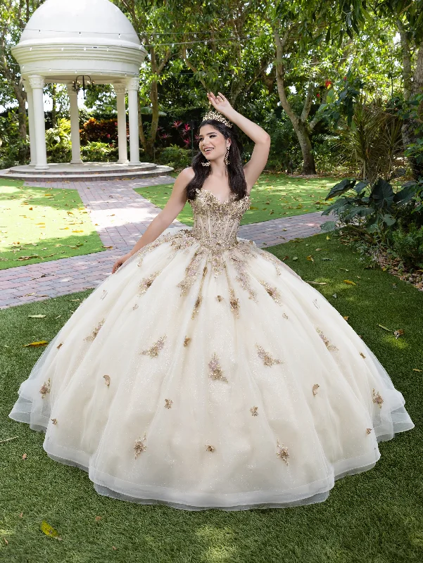 3D Floral Strapless Ball Gown by LizLuo Fiesta 56525