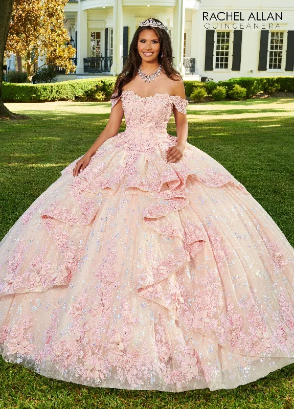 3D Floral Sweetheart Quinceanera Dress by Rachel Allan RQ3100