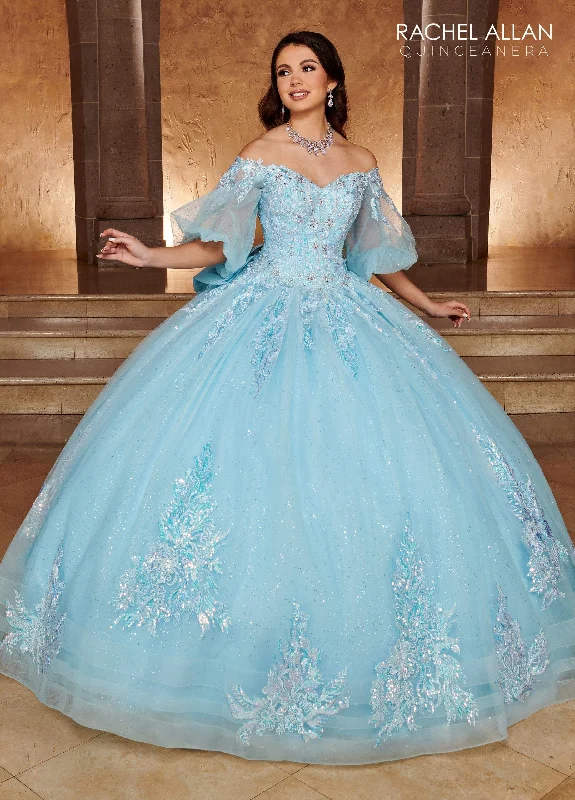 Applique Puff Sleeve Quinceanera Dress by Rachel Allan RQ1110