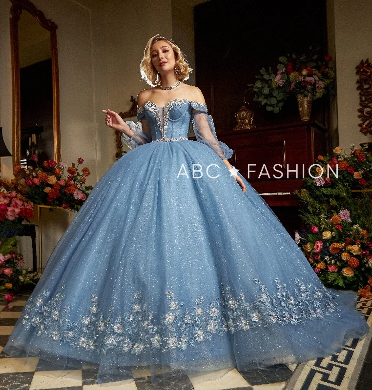 Floral Puff Sleeve Quinceanera Dress by Ragazza EV16-616