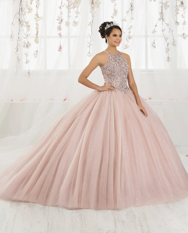 Beaded Halter Tulle Quinceanera Dress by House of Wu 26914