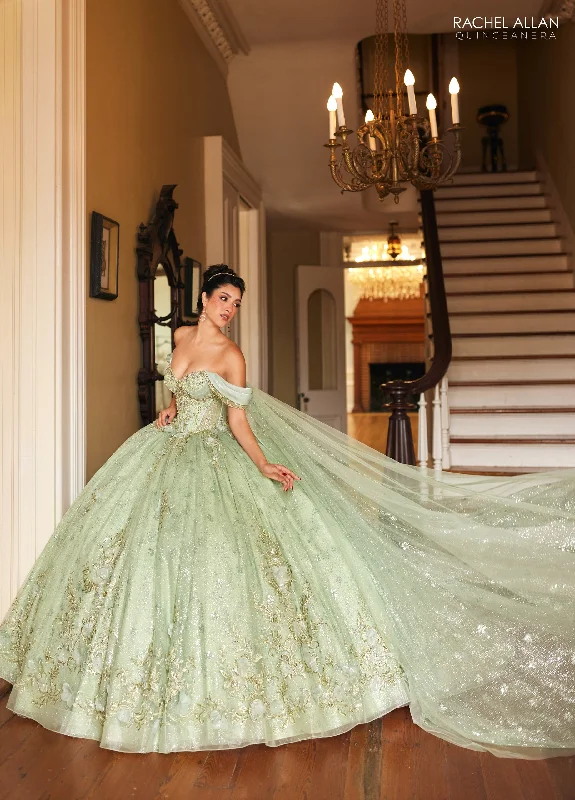 Cape Sleeve Quinceanera Dress by Rachel Allan RQ3146