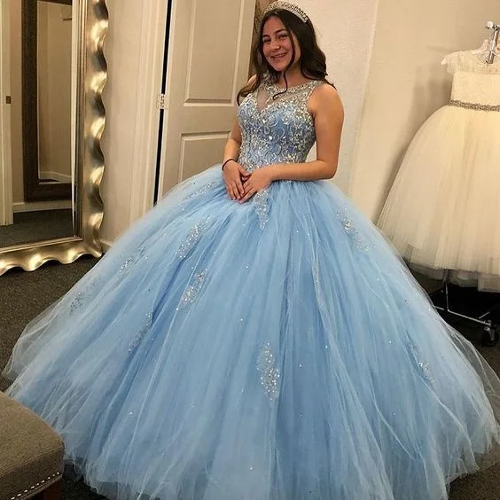 Fascinating Jewel Tulle Ball Gown Quinceanera Dress C60