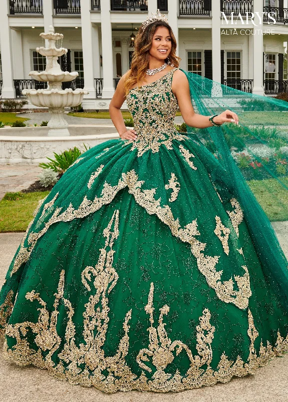 Glitter Cape Quinceanera Dress by Alta Couture MQ3097