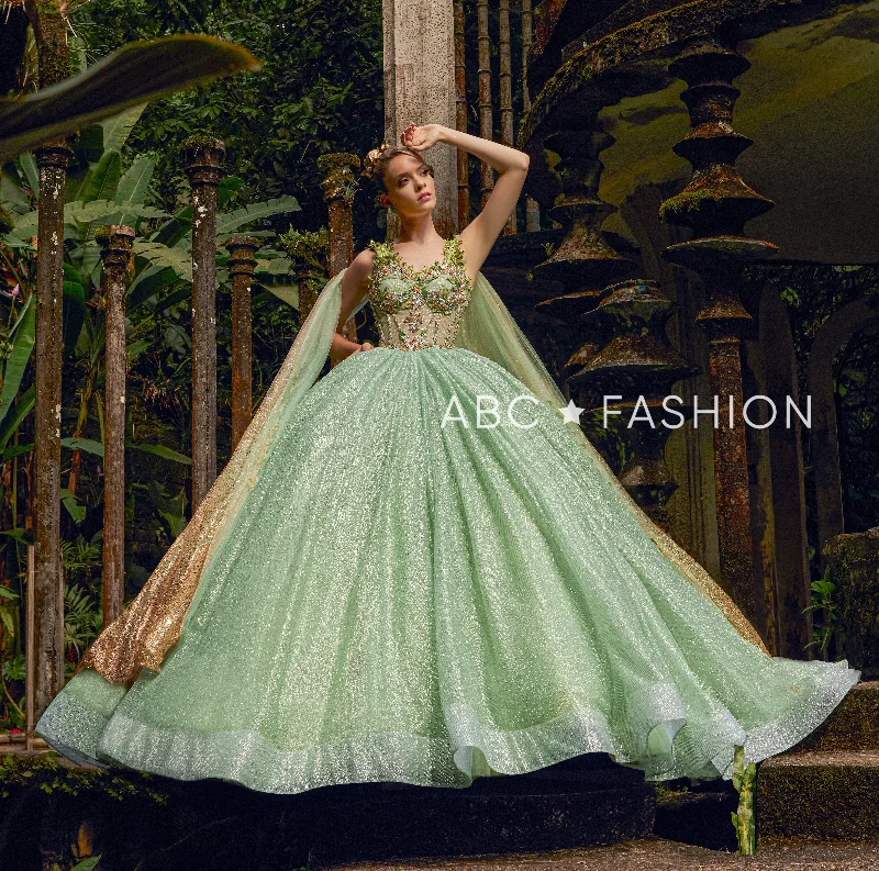 Glitter Cape Quinceanera Dress by Ragazza EV29-629