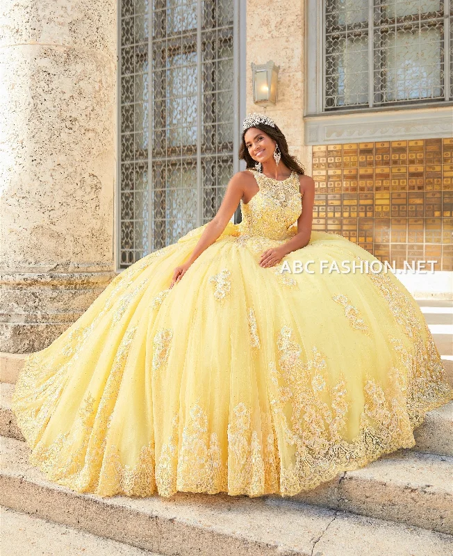 Halter Quinceanera Dress with Train by House of Wu 26032T