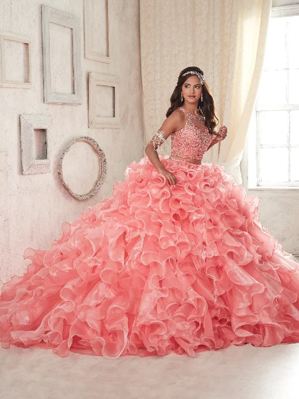 Ruffled Crop Top Quinceanera Dress by House of Wu 26830