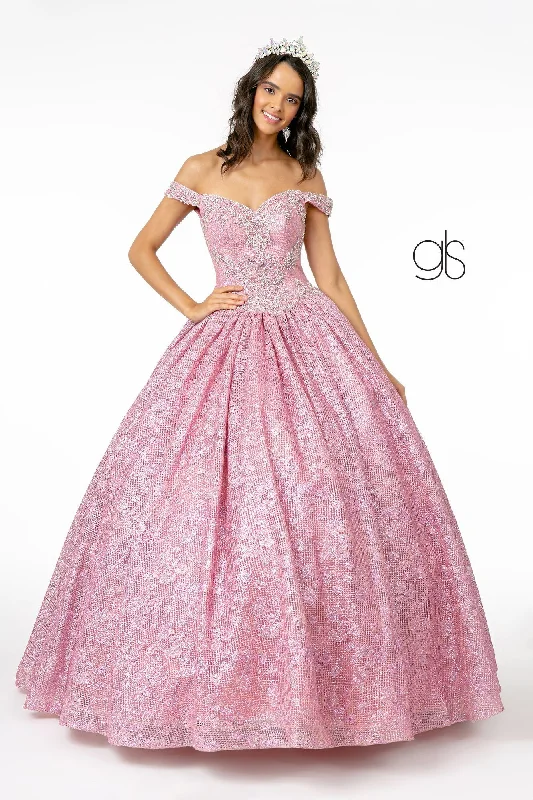 Jeweled Off the Shoulder Ball Gown by Elizabeth K GL1821