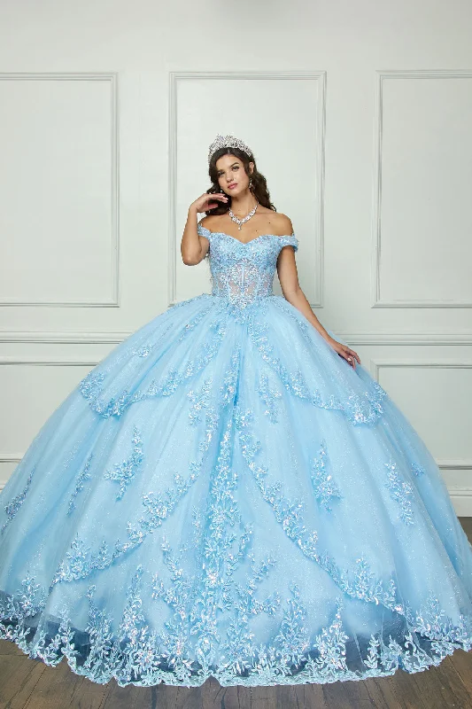 Off Shoulder Corset Ball Gown by Petite Adele PQ1060