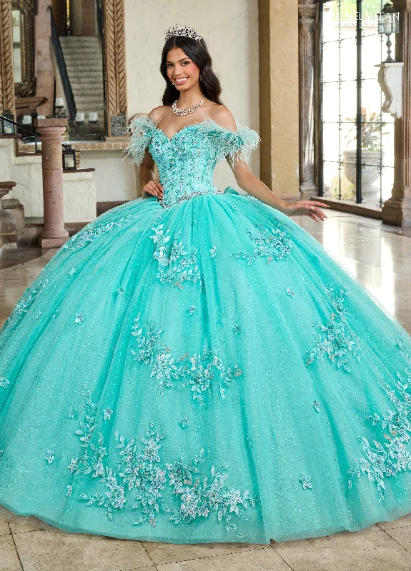 Off Shoulder Feather Quinceanera Dress by Rachel Allan RQ2186