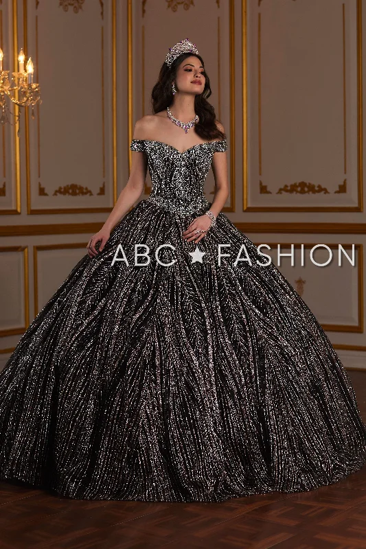 Off Shoulder Glitter Quinceanera Dress by House of Wu 26937