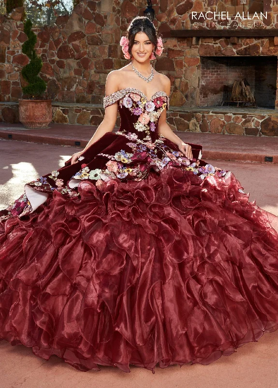 Off Shoulder Ruffled Quinceanera Dress by Rachel Allan RQ3111