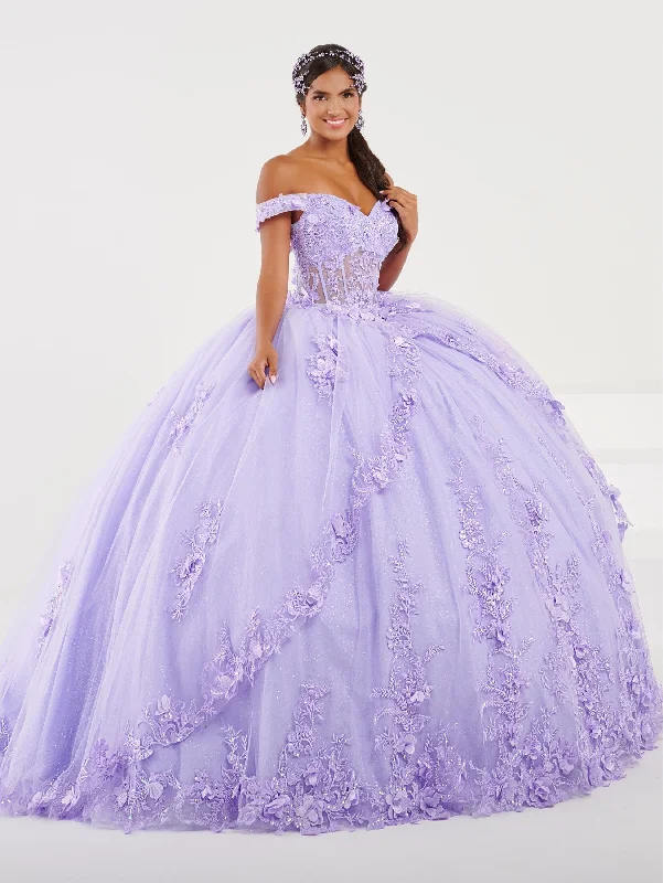 Sheer Off Shoulder Quinceanera Dress by Fiesta Gowns 56496