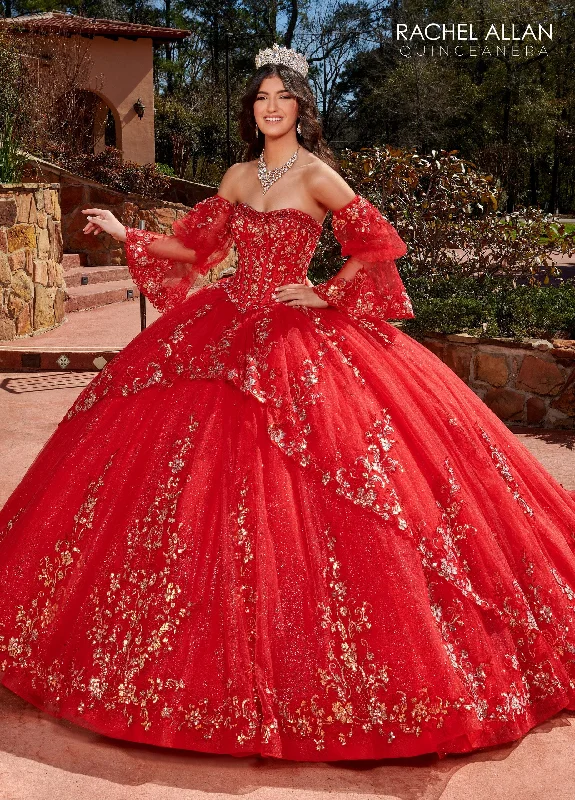 Strapless Bell Sleeve Quinceanera Dress by Rachel Allan RQ2178