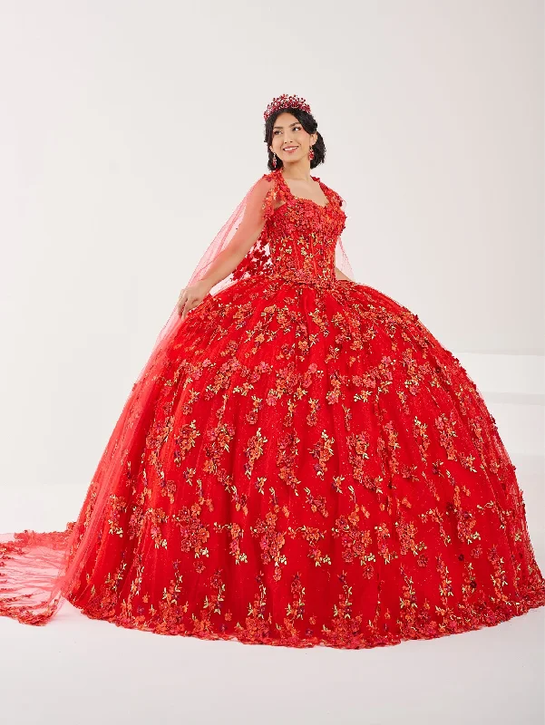 Strapless Cape Quinceanera Dress by Fiesta Gowns 56494