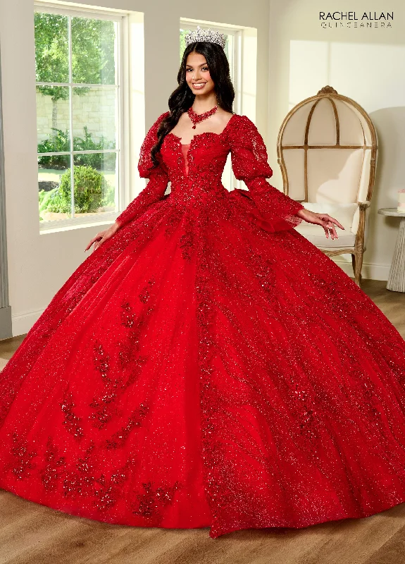 Strapless Puff Sleeve Quinceanera Dress by Rachel Allan RQ1135