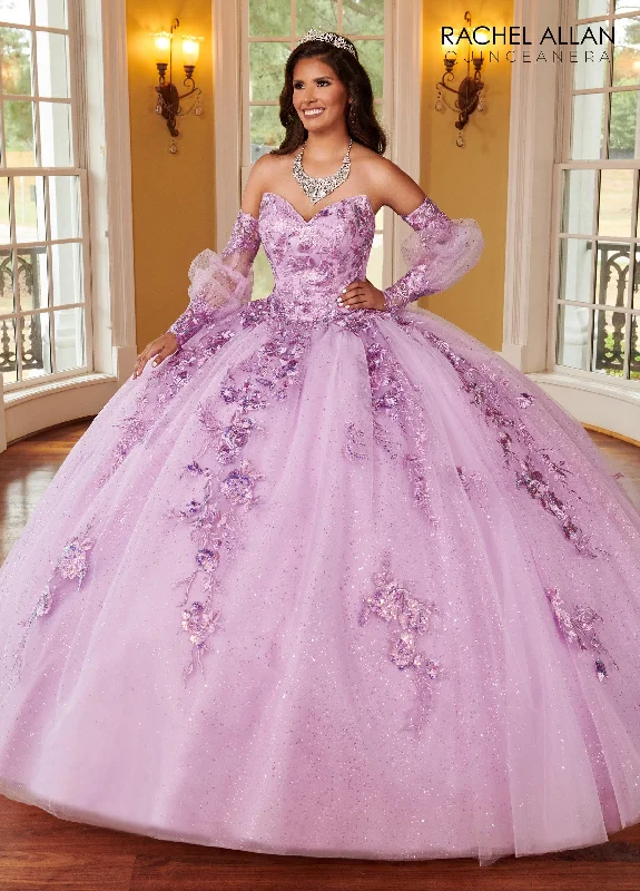 Strapless Puff Sleeve Quinceanera Dress by Rachel Allan RQ2168