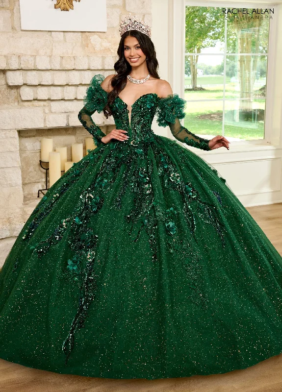 Strapless Puff Sleeve Quinceanera Dress by Rachel Allan RQ2184