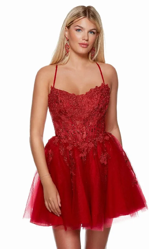 Alyce Paris 3118 - Lace Bodice A-Line Cocktail Dress