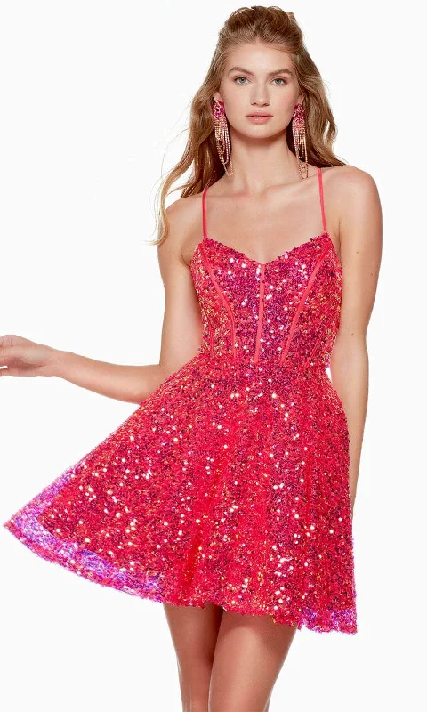 Alyce Paris 3123 - Sequin Corset A-Line Homecoming Dress