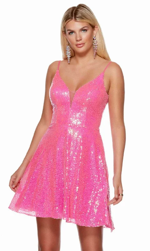 Alyce Paris 3124 - A-Line Sequins Cocktail Dress