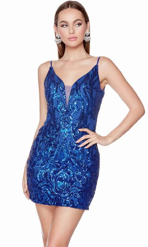 Alyce Paris 4656 - Sequin Motif Cocktail Dress